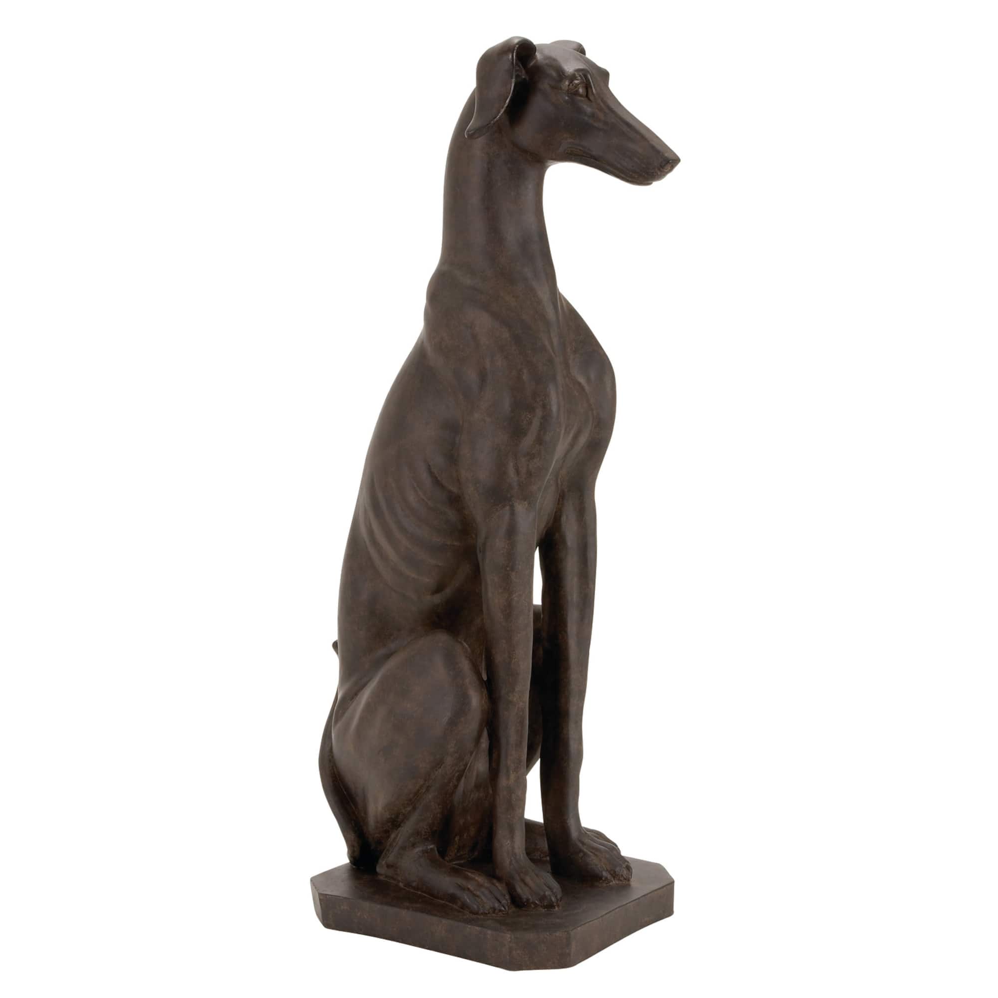 31" Brown Farmhouse Dog Sculpture